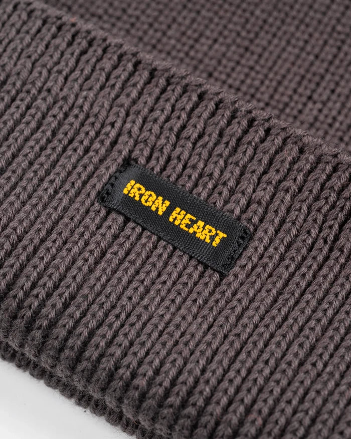 100% Cotton Ribbed Beanie - Grey IHG-081-GRY