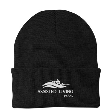 AHL Assisted Living - knit cuff beanie with white AHL Assisted Living logo