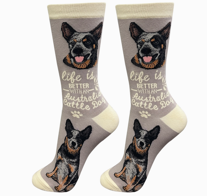 Australian Cattle Dog, Life is Better Socks - Premium Socks from Sock Daddy - Just $10.95! Shop now at Pat's Monograms
