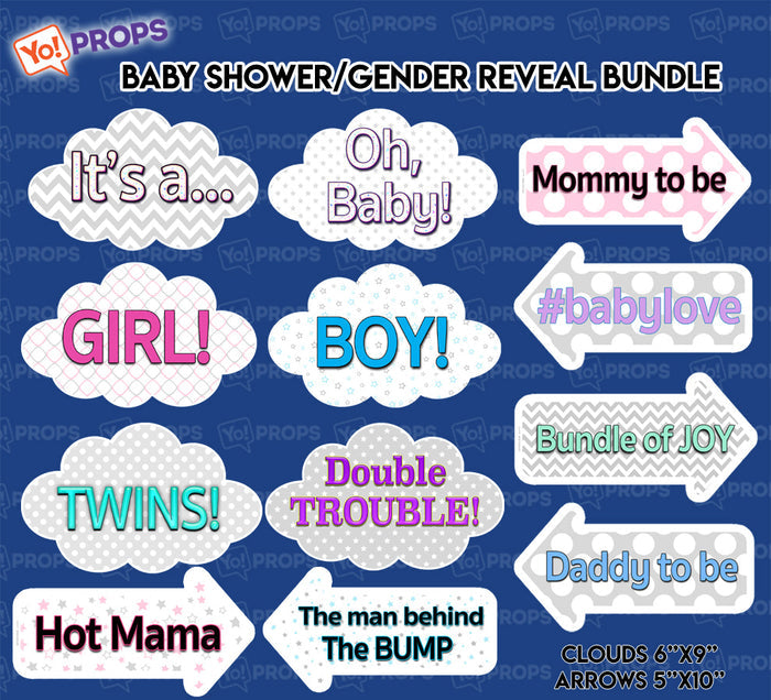 Baby Shower/Gender Reveal Bundle of (6)