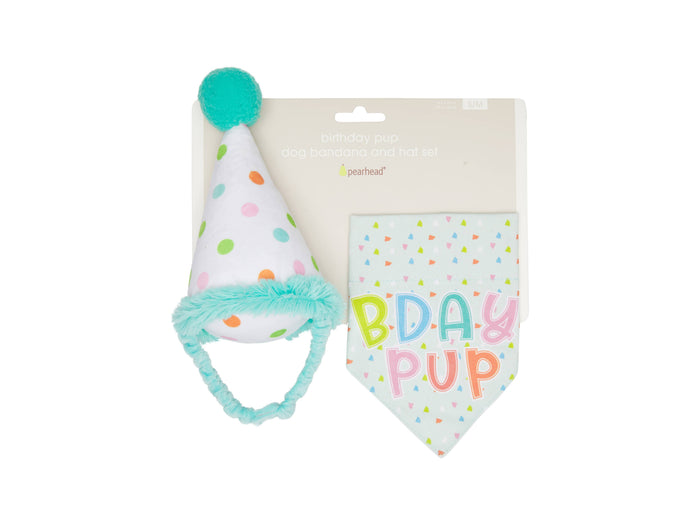 Birthday Pup S/M Bandana Hat Set - Premium Pet Accessories from Pearhead - Just $12.95! Shop now at Pat's Monograms