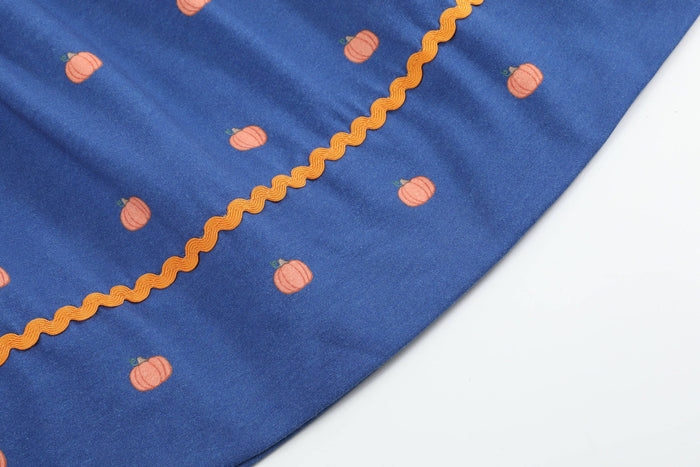 Blue Pumpkin Print Knit Smocked Bishop Dress - Premium from Lil Cactus - Just $38! Shop now at Pat's Monograms
