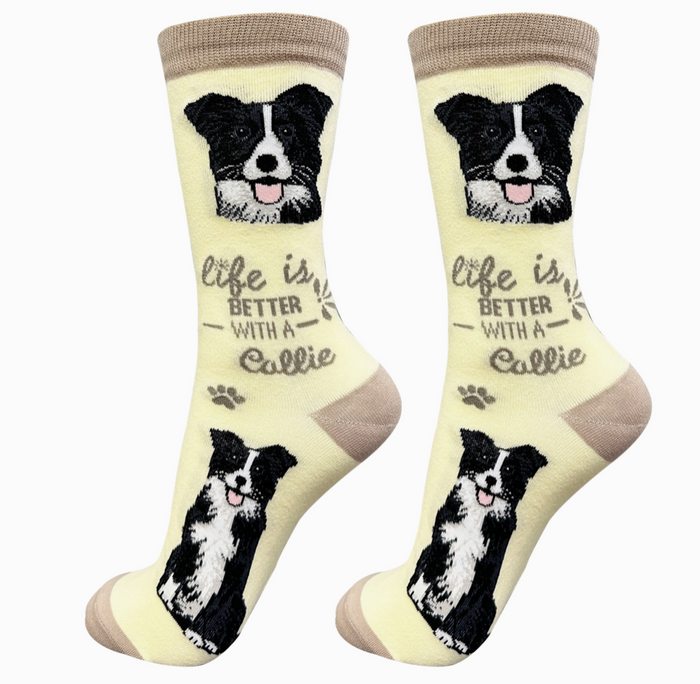 Border Collie - Life is Better Socks - Premium Socks from Sock Daddy - Just $10.95! Shop now at Pat's Monograms