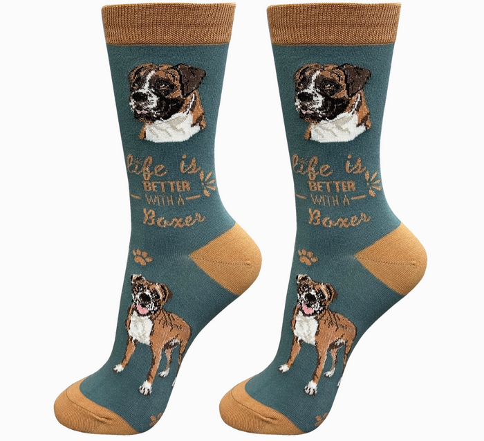 Boxer - Life is Better Socks - Premium Socks from Sock Daddy - Just $10.95! Shop now at Pat's Monograms