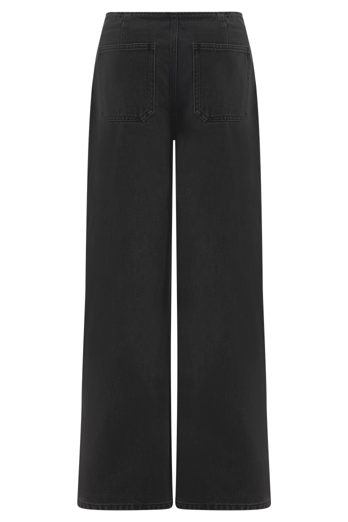 Caitlin Mid Rise Denim Jeans - Washed Black
