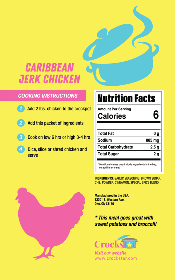 Caribbean Jerk Chicken - Premium Gourmet Foods from Crockstar Dinner Club - Just $9.95! Shop now at Pat's Monograms