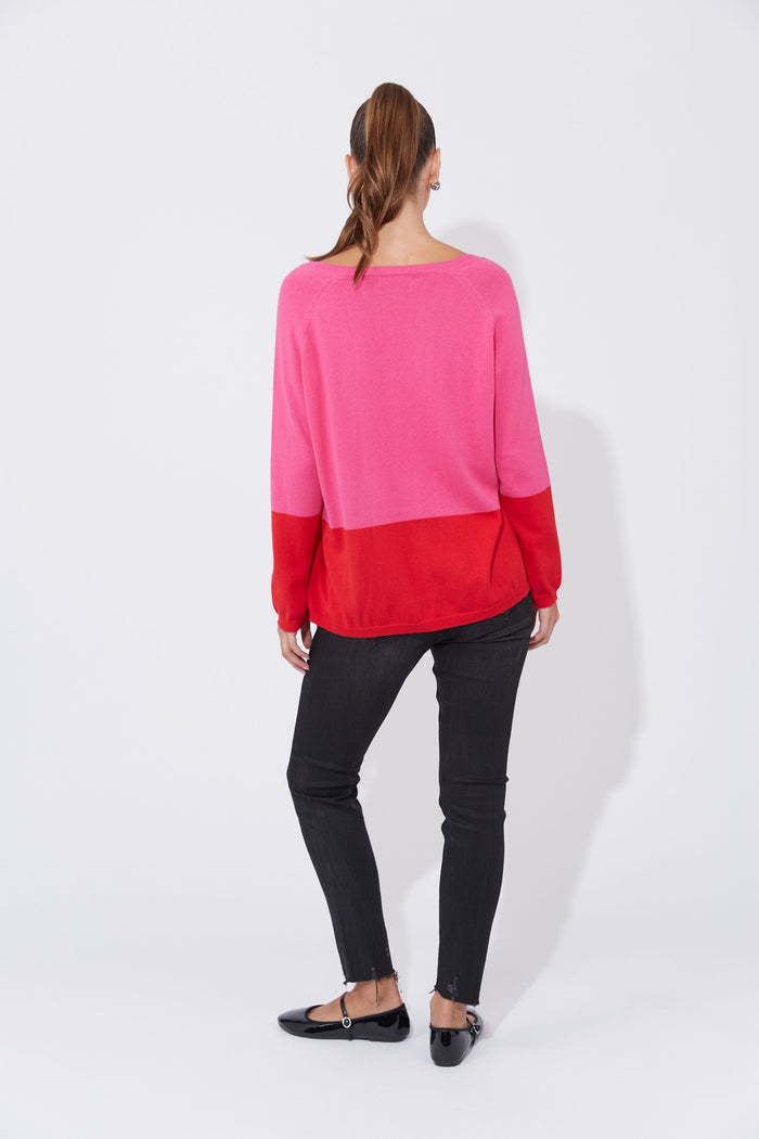 Casablanca Block Knit (Chilli/Pink)