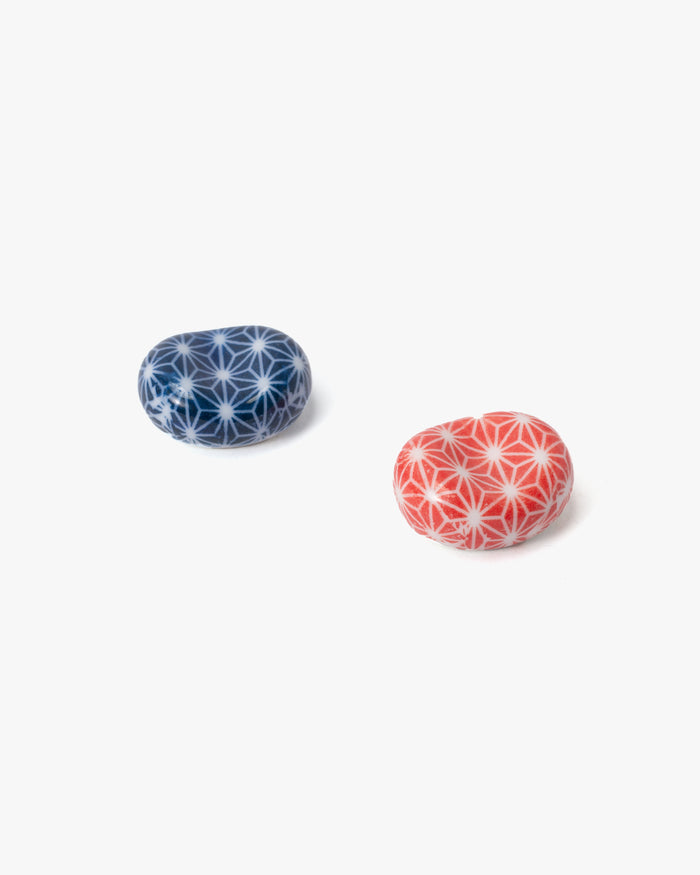 Chopstick Rest, Ichiyama, Azuki Bean, Navy Asanoha