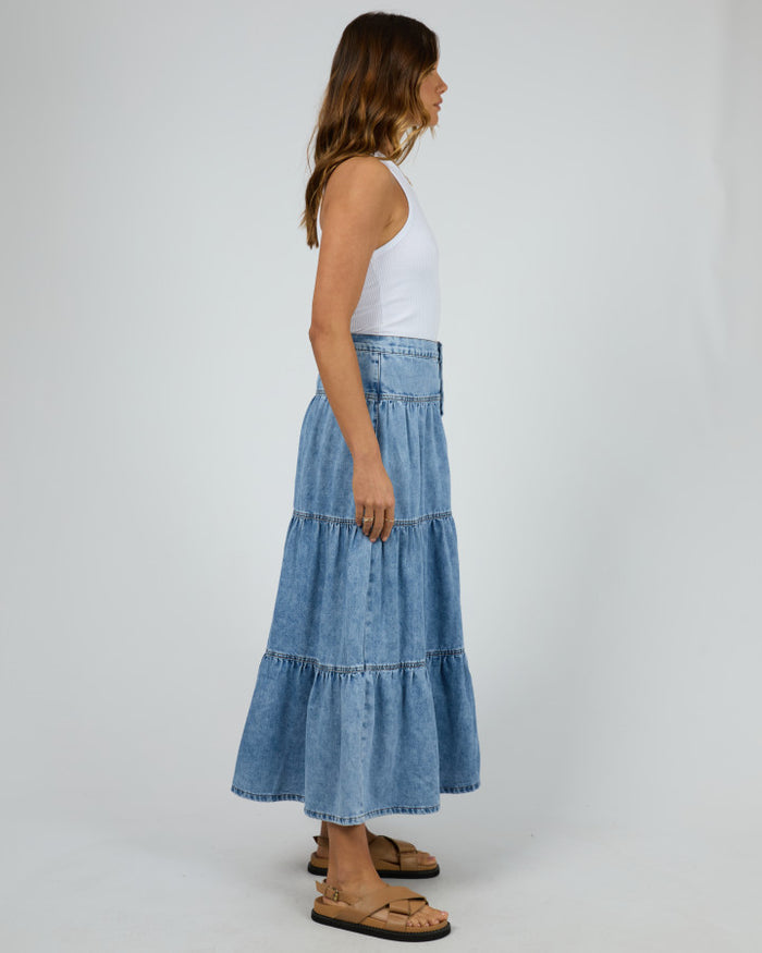 Coco Denim Maxi Skirt (Light Blue)
