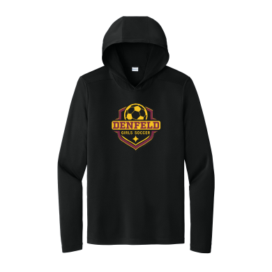 Denfeld Girls Soccer - Sport-Tek Unisex Posi-UV® Pro Long Sleeve Hoodie ST420LSH with full color log on the front