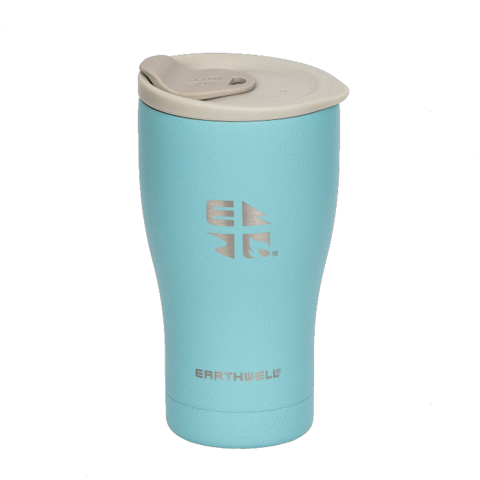 Aqua Blue Custom Earthwell Early Riser™ Tumbler 16 oz - Corporate Gifts
