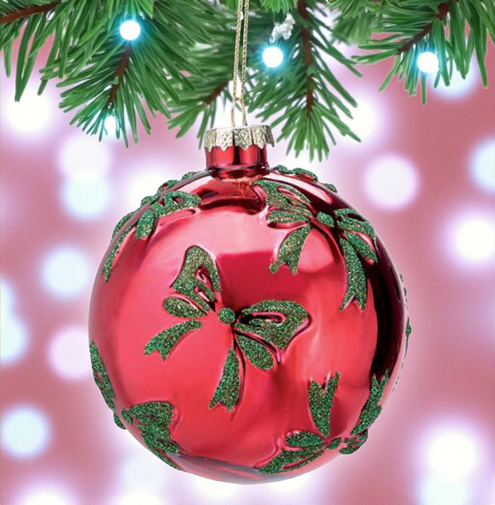 Glass Bow Ornaments - Premium Christmas Ornament from Burton and Burton - Just $9.95! Shop now at Pat's Monograms