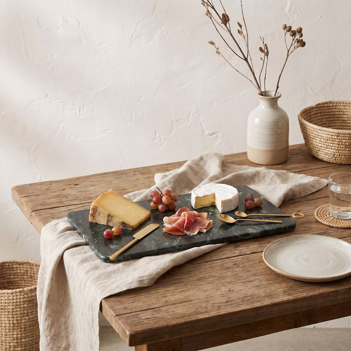 Green Marble Cheese Board, styled at home