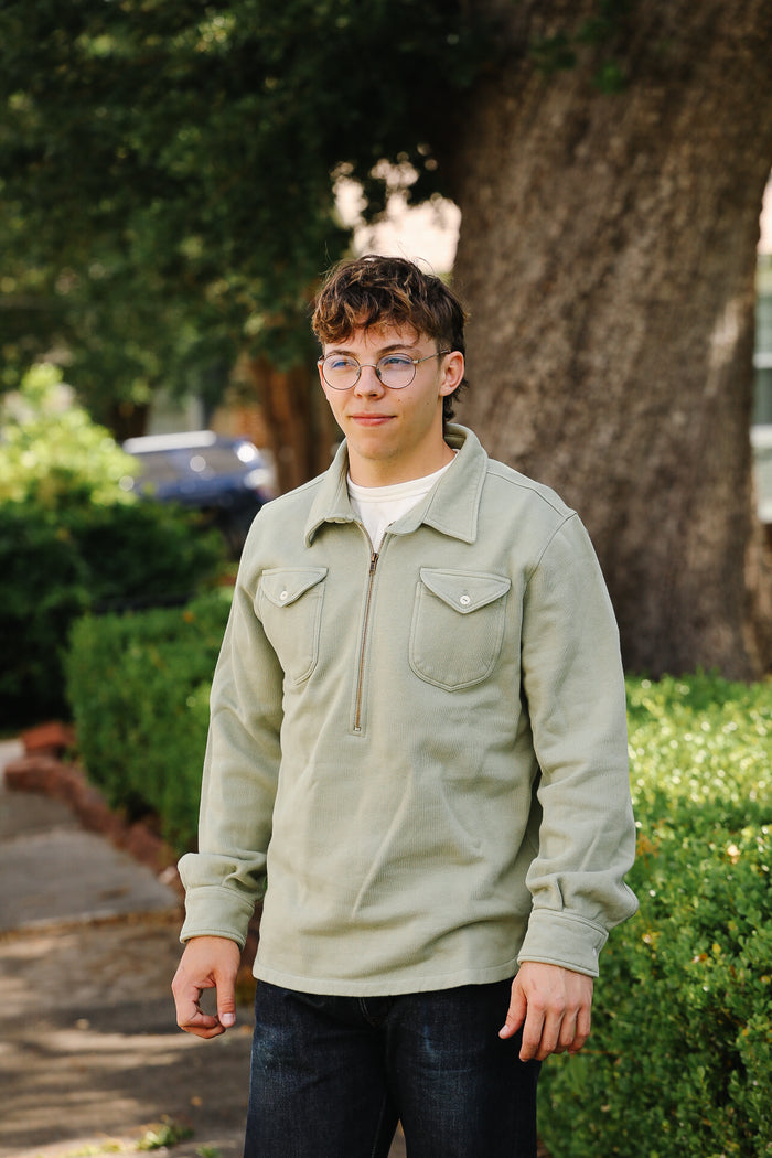 Half-Zip Sweatshirt - Faded Olive