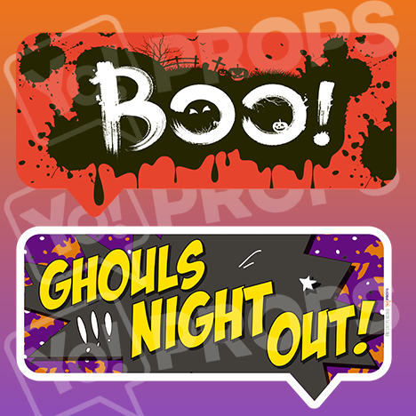 Halloween Sign Prop - Boo/Ghouls Night Out