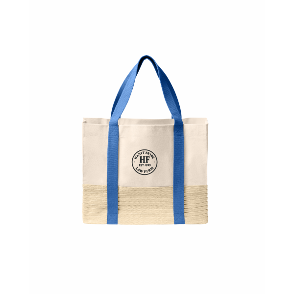 Hanft Law - Port Authority® Straw Market Tote BG450 with circle logo