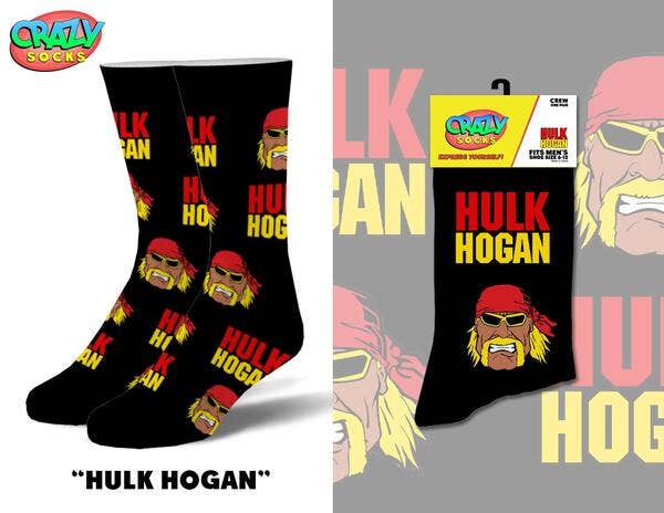 Hulk Hogan - Crazy Socks - Mens Crew Folded - Premium socks from Crazy Socks - Just $8! Shop now at Pat's Monograms