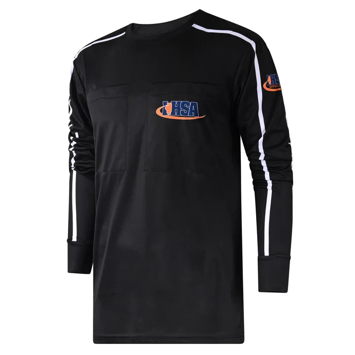 Illinois (IHSA) Davis IHSA AeroFLX Soccer Black Referee LS Shirt 2.0