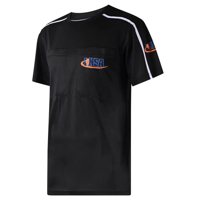 Illinois (IHSA) Davis IHSA AeroFLX Soccer Black Referee Shirt 2.0