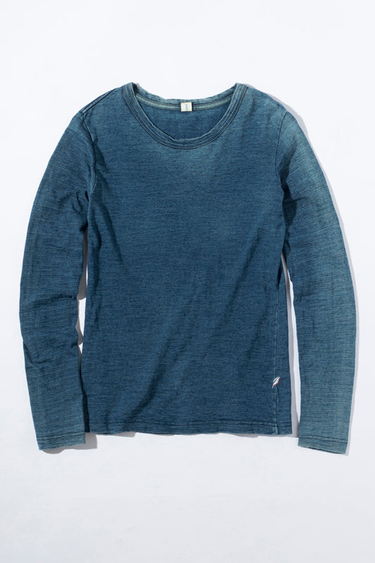 Indigo Jersey Crew Neck Long Sleeved T-shirt- Dark Indigo (LS-5011-D)