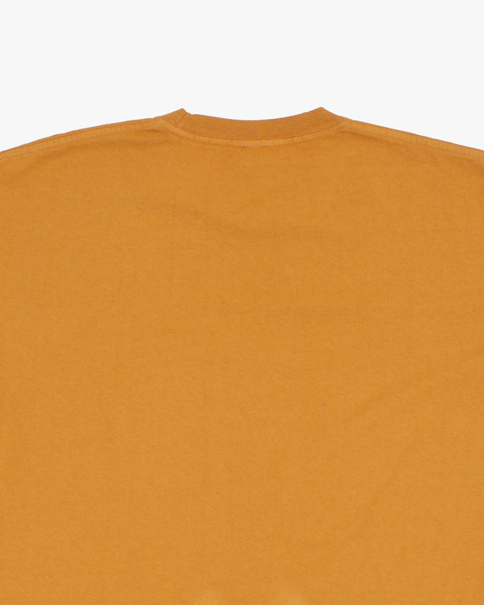 Kiriko Original Tee, 8 oz. US Made, Double Pocket Tee, Yellow, Indigo Shibori and Charcoal Patchwork Style