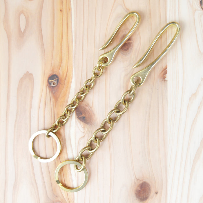 Kobashi Studio BR480 Sand Casted Belt Hook Key Chain Large- Brass