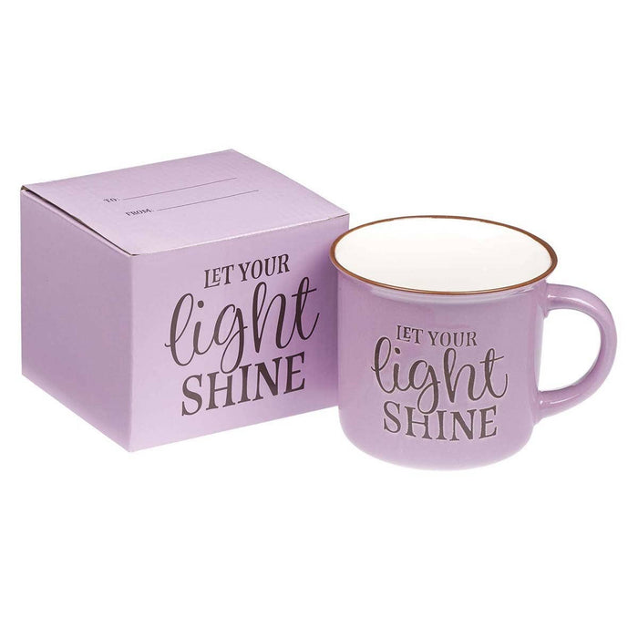Let Your Light Shine Lavender Camp-style Coffee Mug - Matthe - Premium from Christian Art Gifts - Just $12.95! Shop now at Pat's Monograms