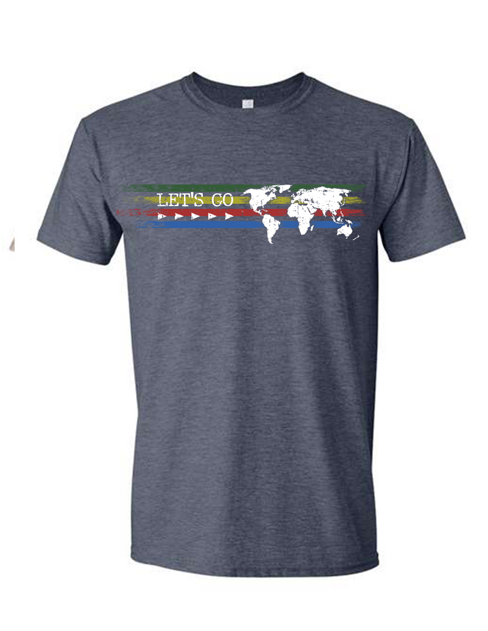 Let's Go- Heather Navy Tee 2
