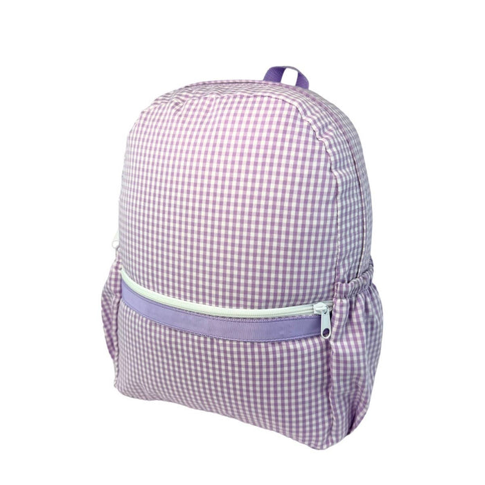 Lilac Gingham Medium Backpack w/ Pocket - Premium from Mint - Just $33.50! Shop now at Pat's Monograms