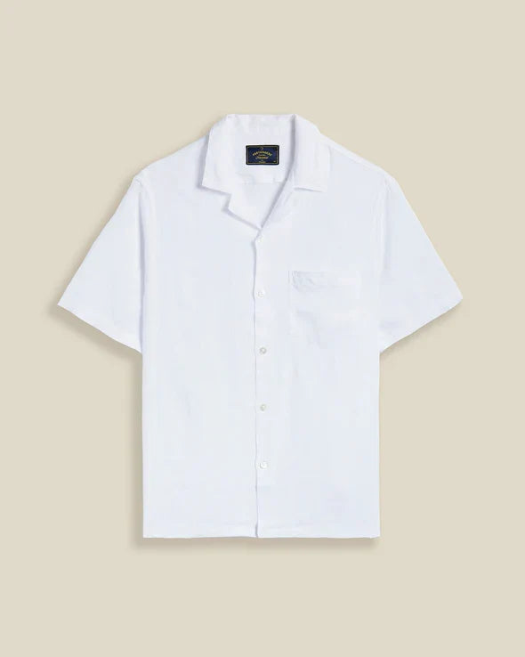 Linen Camp Collar- White