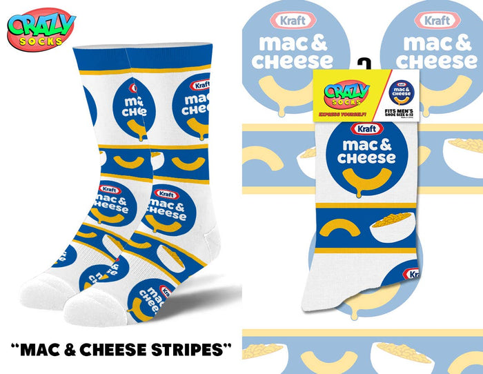 Mac & Cheese Stripes - Mens Crew Folded - Premium from Crazy Socks - Just $8! Shop now at Pat's Monograms