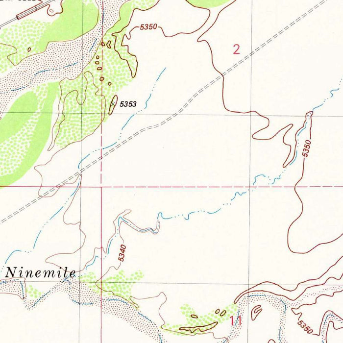 Map of Petrified Forest National Park, Arizona by USGS, 1982 – Adamana, Holbrook & Little Colorado River