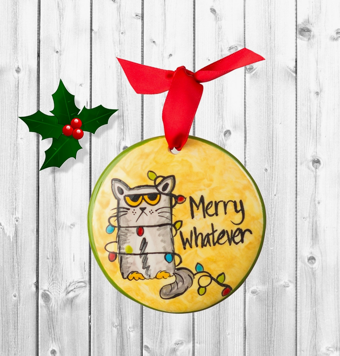 Merry Whatever Cat Christmas Ornament - Premium from Nola Watkins - Just $24.95! Shop now at Pat's Monograms