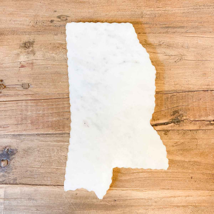 Mississippi Shaped Marble Serving Board White/Gold 8x13x0.5 - Premium Cutting Board from The Royal Standard - Just $48.95! Shop now at Pat's Monograms