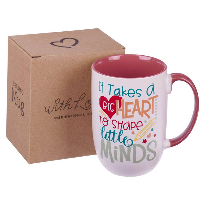 Mug Red Big Heart to Shape Minds - Premium from Christian Art Gifts - Just $14.95! Shop now at Pat's Monograms