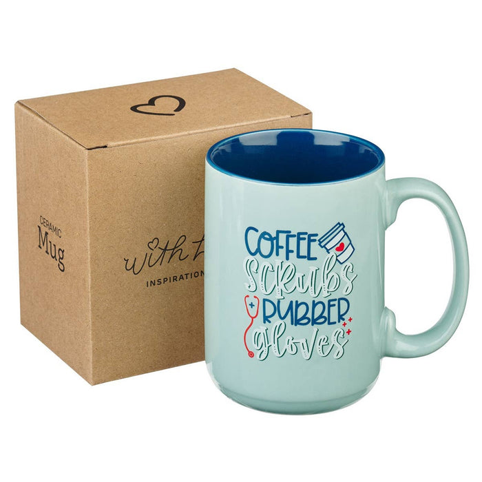 Mug Teal Nurse - Coffee, Scrubs - Premium coffee mug from Christian Art Gifts - Just $14.95! Shop now at Pat's Monograms
