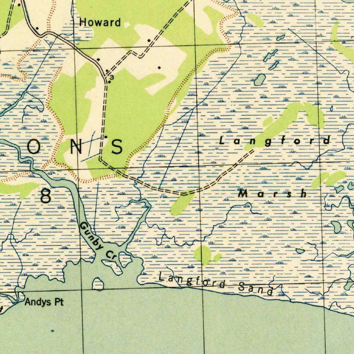 Old Map of Crisfield, Maryland by USGS, 1943 – Pocomoke Sound & Assateague Island