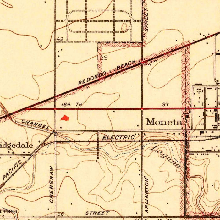 Old Map of Hermosa Beach, California by USGS, 1934 – Manhattan Beach, Redondo Beach & Torrance