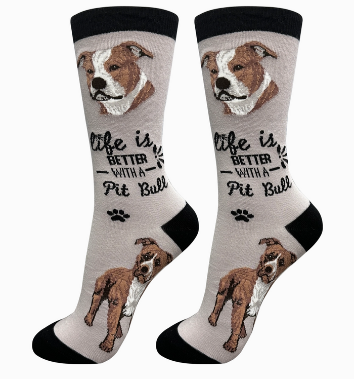 Pit Bull - Life is Better Socks - Premium Socks from Sock Daddy - Just $10.95! Shop now at Pat's Monograms