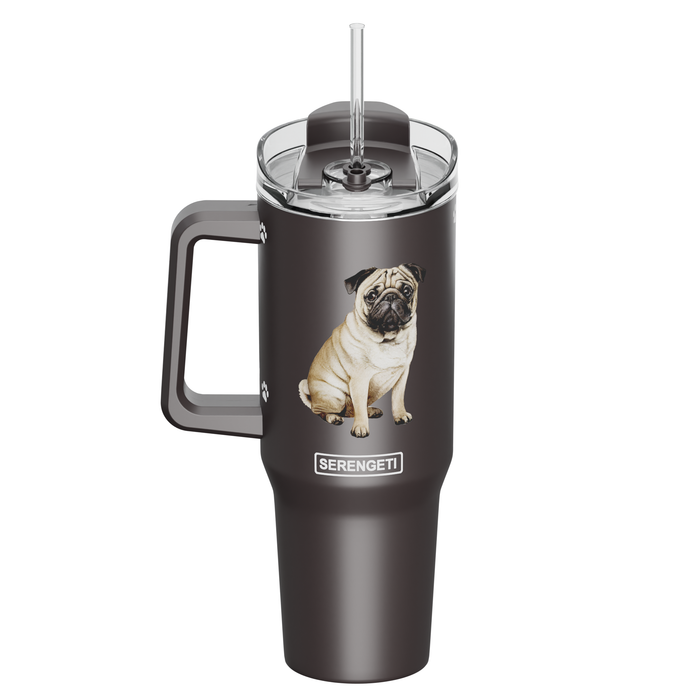 Pug 40 oz Tumbler with Handle - Premium from E&S Pets - Just $36.95! Shop now at Pat's Monograms