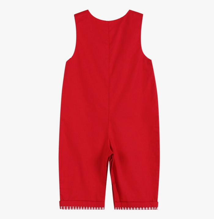 Red Gingham Trim Overalls - Premium from Lil Cactus - Just $34.95! Shop now at Pat's Monograms