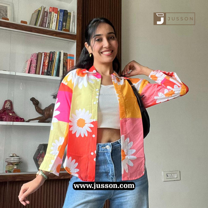 Retro Bloom Multicolor Daisy Shirt