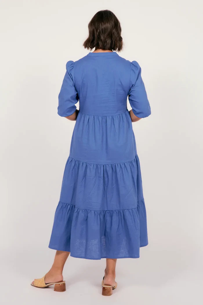 Sabre V-Neck Dress (Yale Blue)
