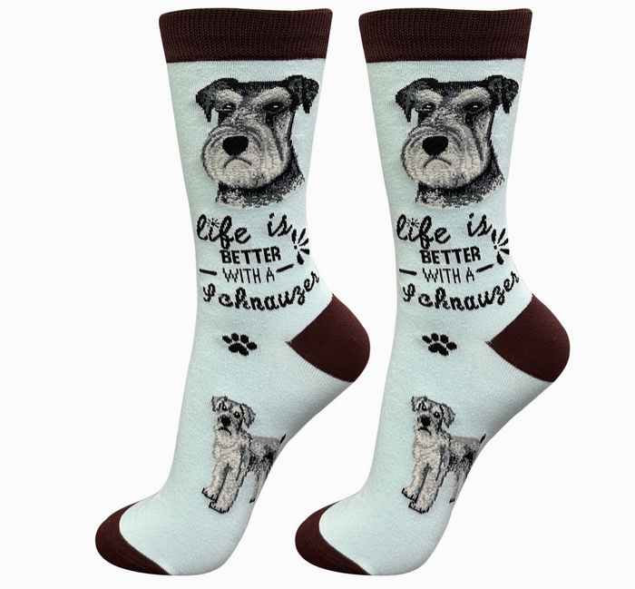 Schnauzer Uncropped - Life is Better Socks - Premium Socks from Sock Daddy - Just $10.95! Shop now at Pat's Monograms