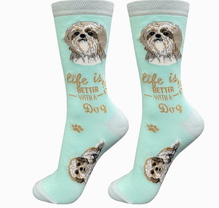 Shih Tzu Tan Life is Better Socks - Premium Socks from Sock Daddy - Just $10.95! Shop now at Pat's Monograms