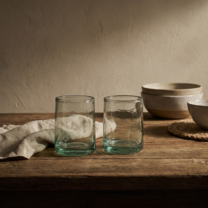 Small Clear Moroccan Glasses, styled at home