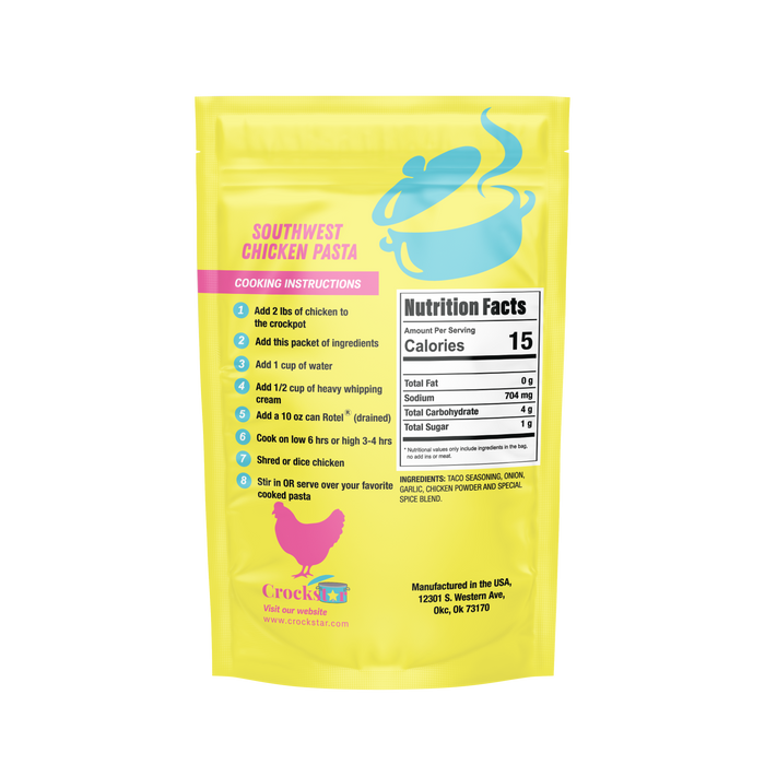 Southwest Chicken Pasta - Premium Gourmet Foods from Crockstar Dinner Club - Just $9.95! Shop now at Pat's Monograms
