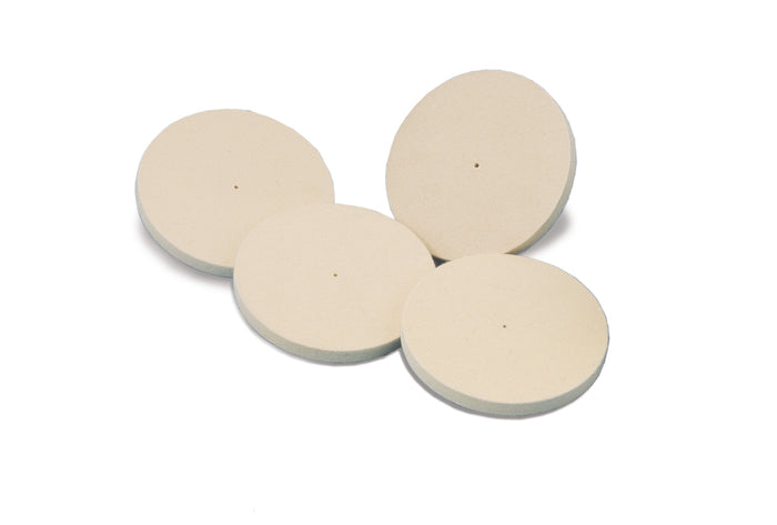 Spanish Felt Wheel Buffs, 4" x 1/2", Hard, Item No. 17.456
