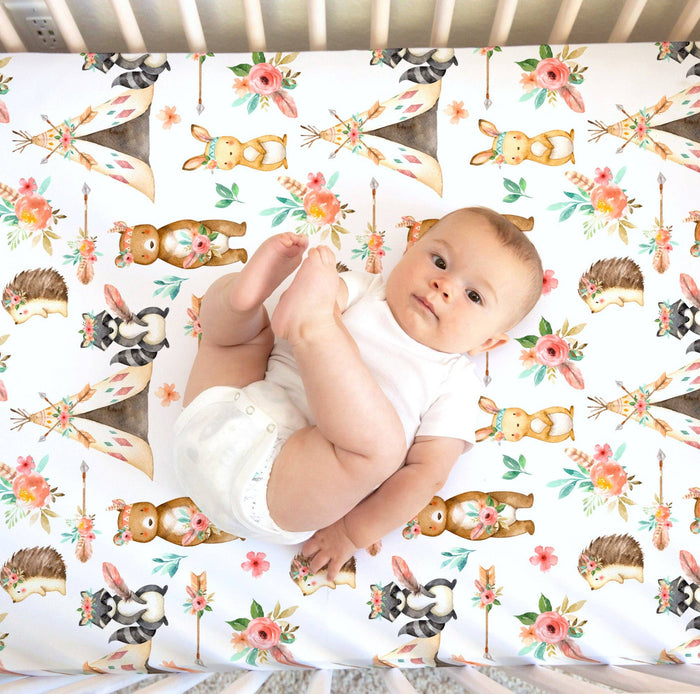 Standard Size Fitted Crib Sheet - Woodland Tribe - Premium from Honey Lemonade - Just $26.99! Shop now at Pat's Monograms