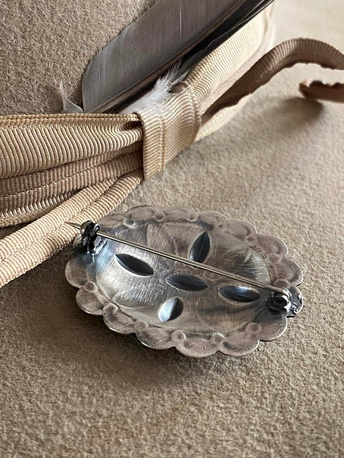 Sterling Repoussé Concho Pin